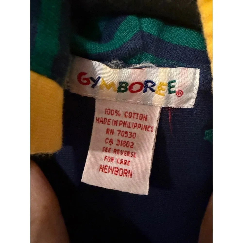 Vintage Gymboree‎ Colorblock Hoodie Jacket Navy Red Green Yellow Newborn Cotton